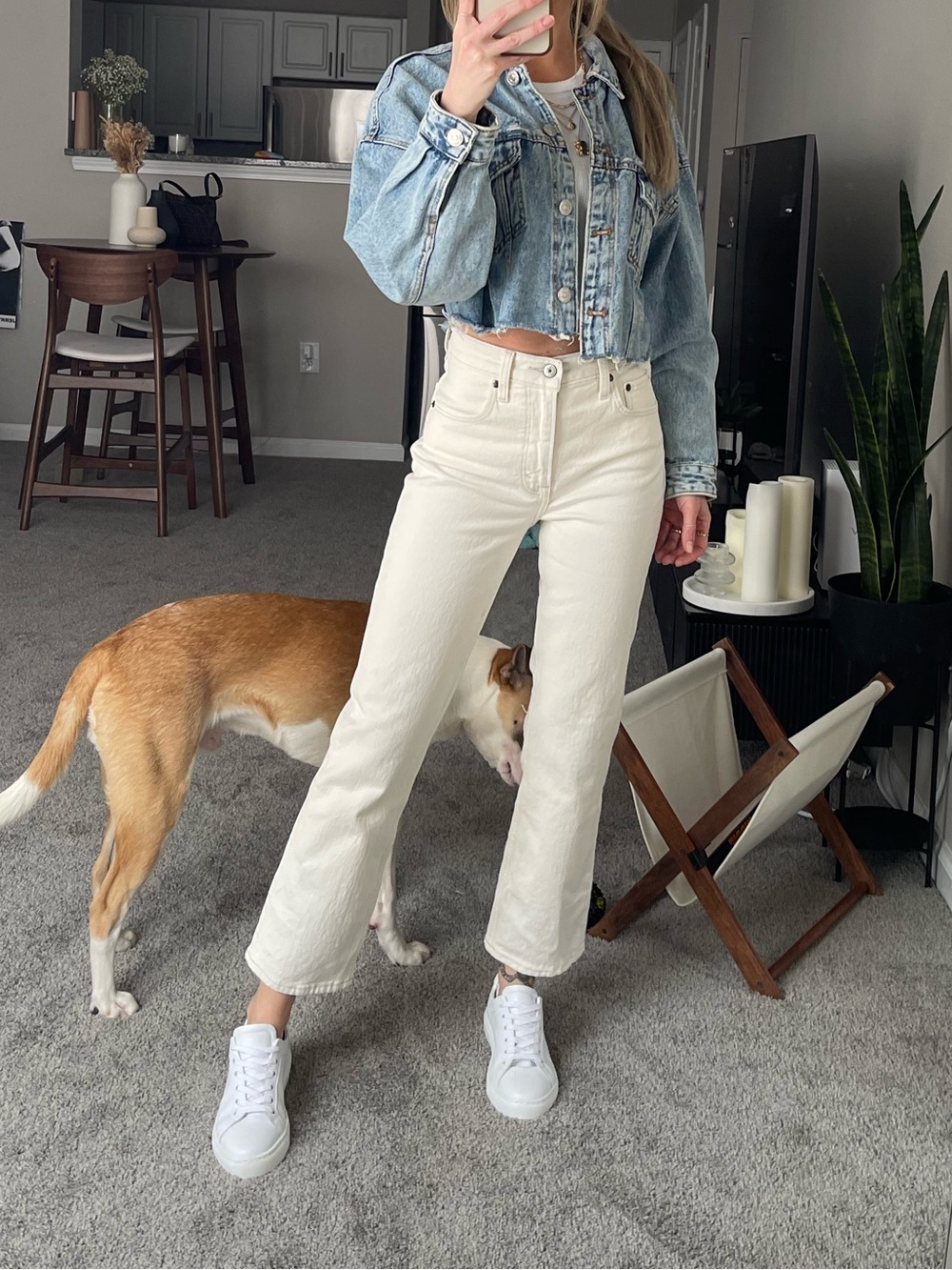 Abercrombie & Fitch 90s Straight Jeans, Ivory Cream